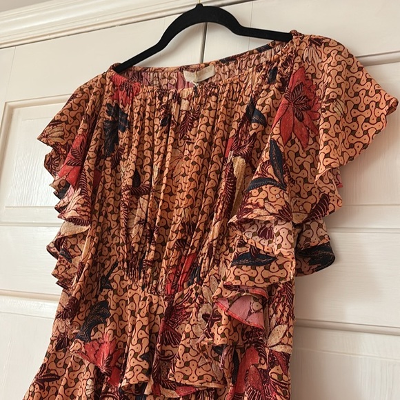 Ulla Johnson Ayla Mini Dress SILK Flutter Floral Tropical Ruffle NEW NWT Size 8 - Picture 5 of 17